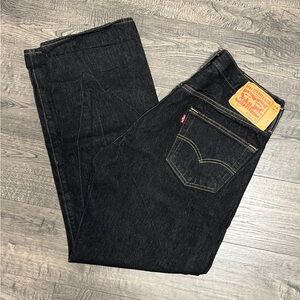 Levi’s 501 original mens button fly jeans 36x32 black dark wash